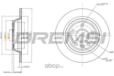 Тормозной диск (BREMSI) DBB616S Тормозной диск (BREMSI) DBB616S
