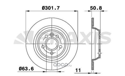 Тормозной диск (BRAXIS) AE0102 Тормозной диск (BRAXIS) AE0102