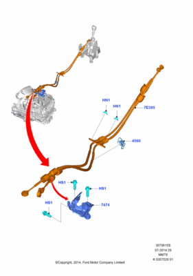 Трос управления рычагом селектора (FORD) 2015218 Трос управления рычагом селектора (FORD) 2015218