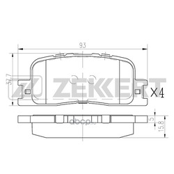 Колодки торм. диск. зад Toyota Camry (V30) 01- Kluger I 00- (Zekkert) BS2705