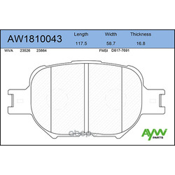 Колодки тормозные передние (AYWIparts) AW1810043