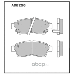 Колодки тормозные дисковые передние, комплект (ALLIED NIPPON) ADB3260