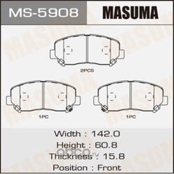 Колодки тормозные (Masuma) MS5908