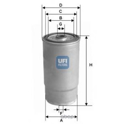 Топливный фильтр (UFI) 2401200