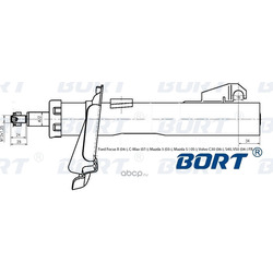 Стойка амортизационная газомасляная передняя правая (BORT) G22252005R