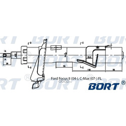 Стойка амортизационная газомасляная передняя левая (BORT) G22252055L