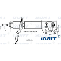 Стойка амортизационная газомасляная передняя правая (BORT) G22048011R