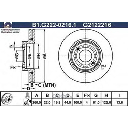Тормозной диск (GALFER) B1G22202161