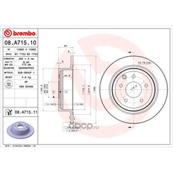 Тормозной диск (Brembo) 08A71511