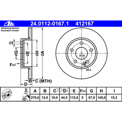 Тормозной диск (Ate) 24011201671
