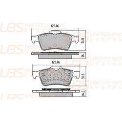 Колодки тормозные, комплект, задние (UBS) BP1105014