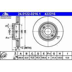 Тормозной диск (Ate) 24012202161