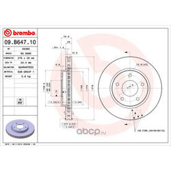 Тормозной диск (Brembo) 09B64710