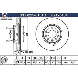Тормозной диск (GALFER) B1G22501311