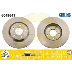 Тормозной диск (Girling) 6049641