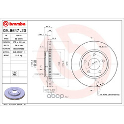 Тормозной диск (Brembo) 09B64720