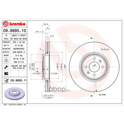 Тормозной диск (Brembo) 09989510