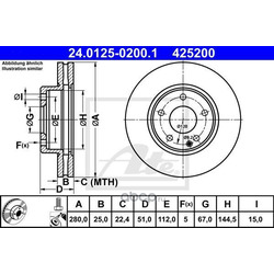 Тормозной диск (Ate) 24012502001
