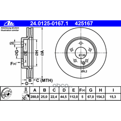 Тормозной диск (Ate) 24012501671