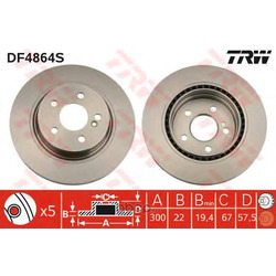 Тормозной диск (TRW/Lucas) DF4864S