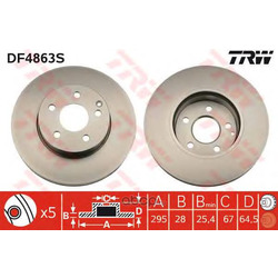 Тормозной диск (TRW/Lucas) DF4863S