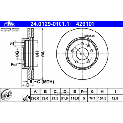 Тормозные диски Опель ANTARA Шевроле CAPTIVA2.0D, 2.4 2006 - (Ate) 24012901011