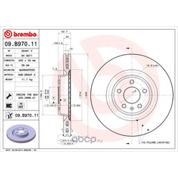 Тормозной диск (Brembo) 09B97011