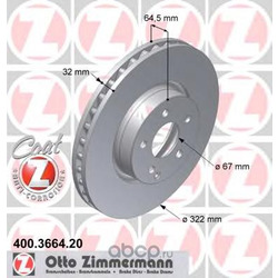 Тормозной диск (Zimmermann) 400366420