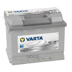 Батарея аккумуляторная 63А/ч 610А 12В прямая полярн. стандартные клеммы (Varta) 5634010613162
