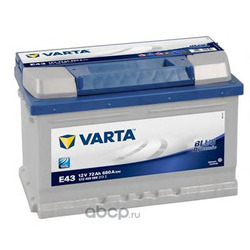 Батарея аккумуляторная 72А/ч 680А 12В обратная полярн. стандартные клеммы (Varta) 5724090683132