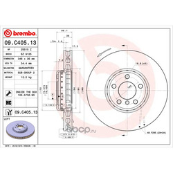 Тормозной диск (Brembo) 09C40513