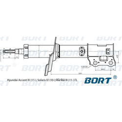Стойка амортизационная газомасляная передняя левая (BORT) G22048038L