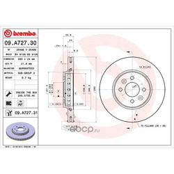 Тормозной диск (Brembo) 09A72731