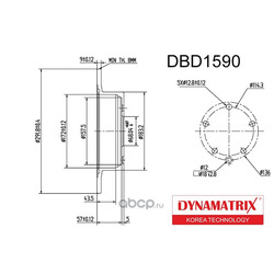 диск тормозной (DYNAMATRIX-KOREA) DBD1590