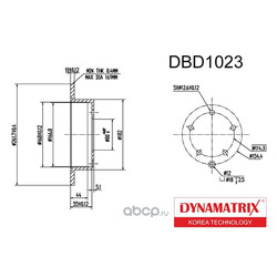 диск тормозной (DYNAMATRIX-KOREA) DBD1023