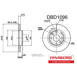 диск тормозной (DYNAMATRIX-KOREA) DBD1096