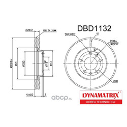 диск тормозной (DYNAMATRIX-KOREA) DBD1132