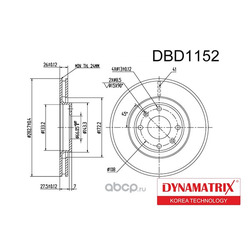 диск тормозной (DYNAMATRIX-KOREA) DBD1152