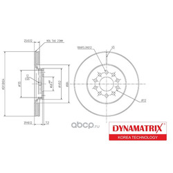 диск тормозной (DYNAMATRIX-KOREA) DBD1156