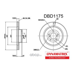 диск тормозной (DYNAMATRIX-KOREA) DBD1175