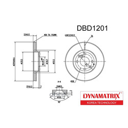 диск тормозной (DYNAMATRIX-KOREA) DBD1201