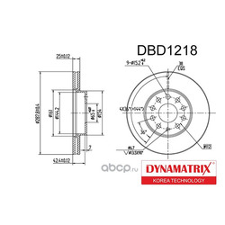 диск тормозной (DYNAMATRIX-KOREA) DBD1218