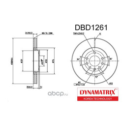 диск тормозной (DYNAMATRIX-KOREA) DBD1261