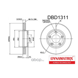 диск тормозной (DYNAMATRIX-KOREA) DBD1311