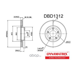 диск тормозной (DYNAMATRIX-KOREA) DBD1312