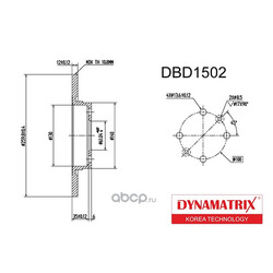диск тормозной (DYNAMATRIX-KOREA) DBD1502
