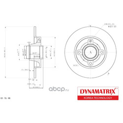 диск тормозной (DYNAMATRIX-KOREA) DBD1560