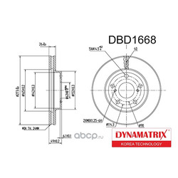диск тормозной (DYNAMATRIX-KOREA) DBD1668