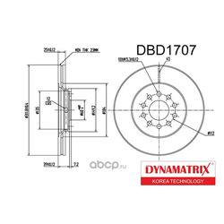 диск тормозной (DYNAMATRIX-KOREA) DBD1707