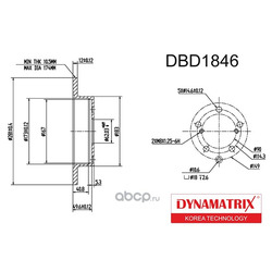 диск тормозной (DYNAMATRIX-KOREA) DBD1846